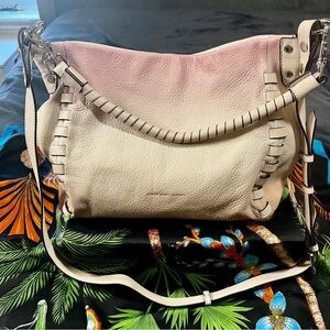 Aimee Kestenberg Leather Whipstitch Ombré Boho  Zen Hobo Shoulder Bag